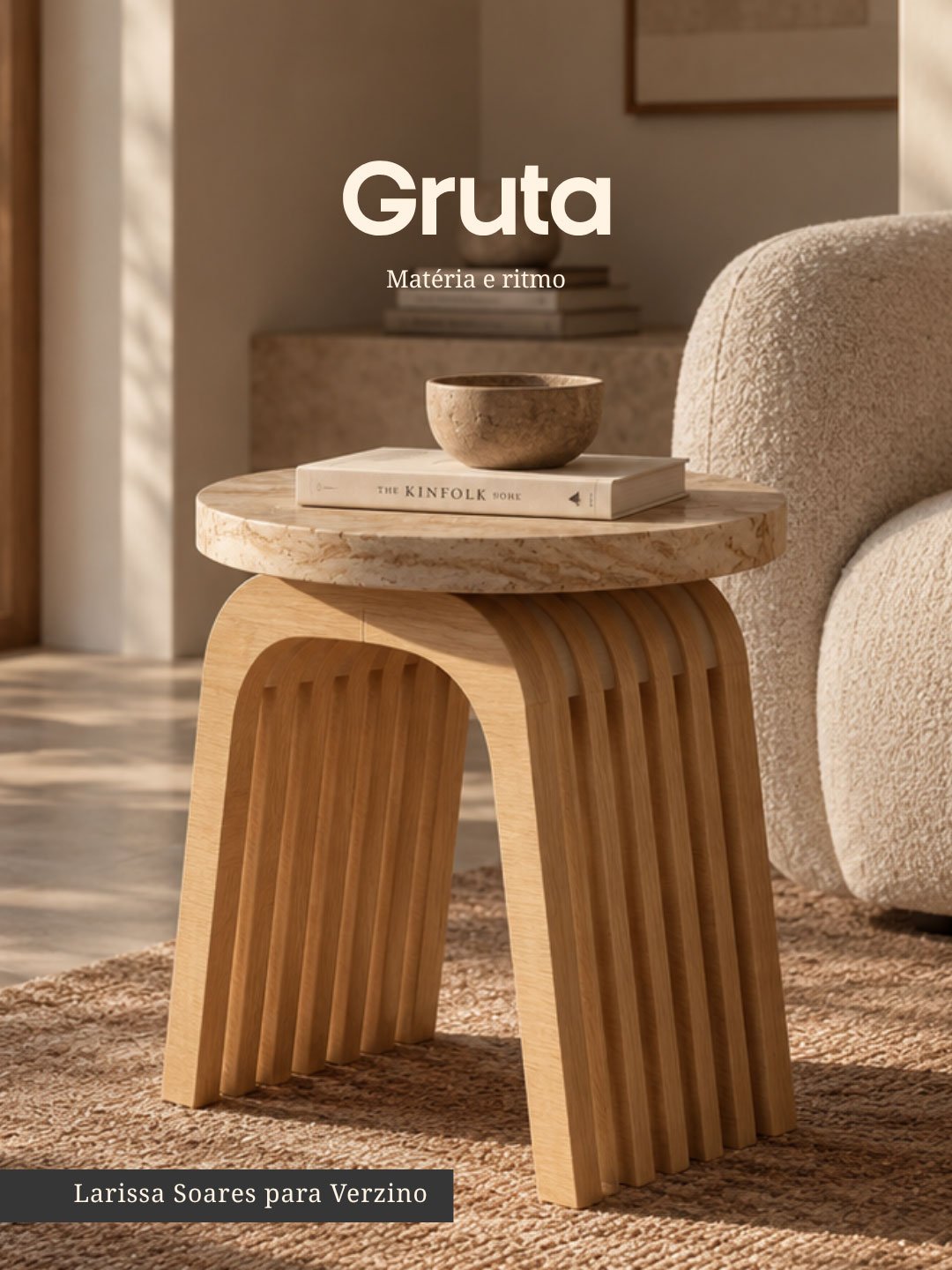 Gruta side table, matter and rhythm